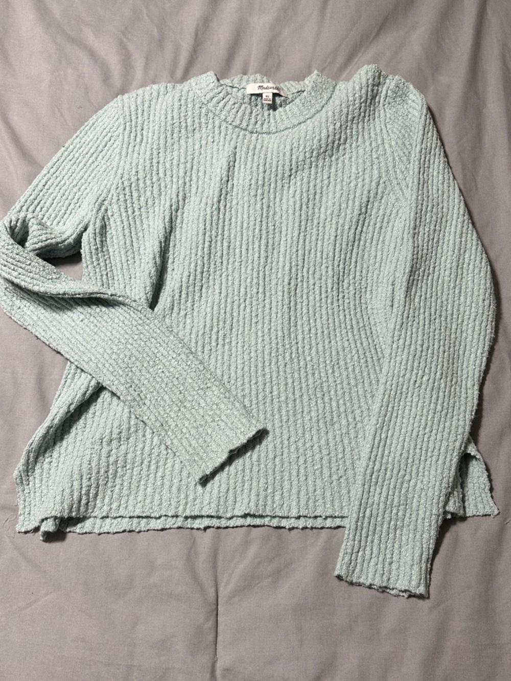 Madewell Textured Crewneck Sweater - Mint